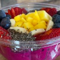 Create Your Own Bowl · acai guarana or pitaya blended with banana, strawberry and milk of choice, pick 5 toppings o...