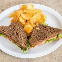 The Blatt Sandwich · Applewood smoked bacon, lettuce, avocado, tomato, mayo and turkey on choice of artisan bread...