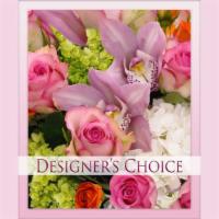 Designer'S Choice Vase Arrangement#3 · Seasonal flowers hand-crafted in a glass vase, colors may vary.