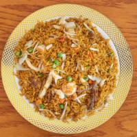 Combination Fried Rice · Chicken, beef and shrimp.
