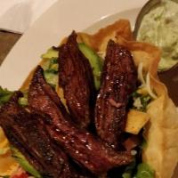 Fajita Salad · Grilled chicken, steak, shrimp, or fish, on a bed of fresh lettuce, cheese, tomatoes, cucumb...