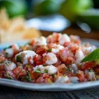 Fresh Shrimp Ceviche & Chips · Try our Fresh Shrimp Ceviche for a Limited Time Only. This is a true summer favorite.. *Cons...