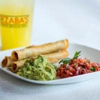 3 Chicken Taquitos W/ Salsa And Guac · Our 3 hand-made taquitos come with guacamole and your choice of salsa.
