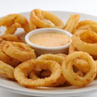 Onion Ring App · Breaded sweet onion rings served with chipotle ranch
