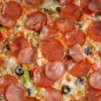 Sam & Louie'S Best Slice · Like we said, it's the best... Italian sausage, pepperoni, Canadian bacon, black olives, red...