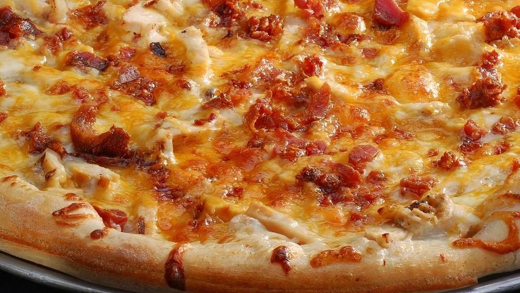 Chicken Bacon Ranch Slice · A ranch dressing base topped with grilled chicken bacon, cheddar and mozzarella