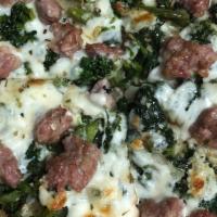 The Godfather · Fresh Italian sausage, broccoli rabe. Fresh garlic and fresh mozzarella.