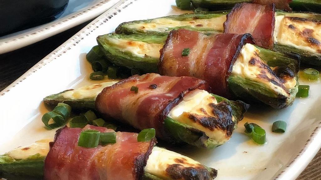 Bacon Wrapped Jalapenos. · APPLEWOOD BACON | CREAM CHEESE