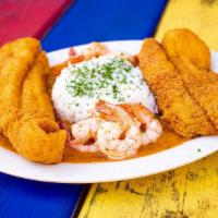 Catfish Atchafalaya · 2 pc Fish (Fried or Grilled) w/ Shrimp Etoufee  Serve With White Rice.