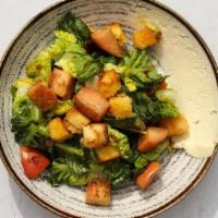 Grilled Apple Salad · little gem lettuce, brioche croutons, whipped camembert, gooseberry vinaigrette, szechuan pe...