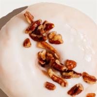Maple Butter Pecan · Nuts. 100% pure maple syrup glaze, topped with toasted salted butter pecans.