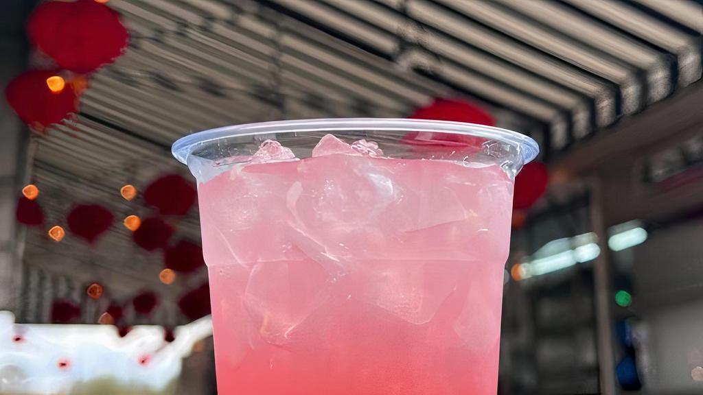 Iced Fresh Hibiscus Limeade · Fresh squeezed limeade. Served iced. 16oz.