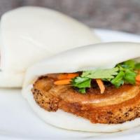 Bao Buns (2) · (2) Rice buns with spicy hoisin sauce, pickled carrot & daikon, cilantro and green onion. Yo...