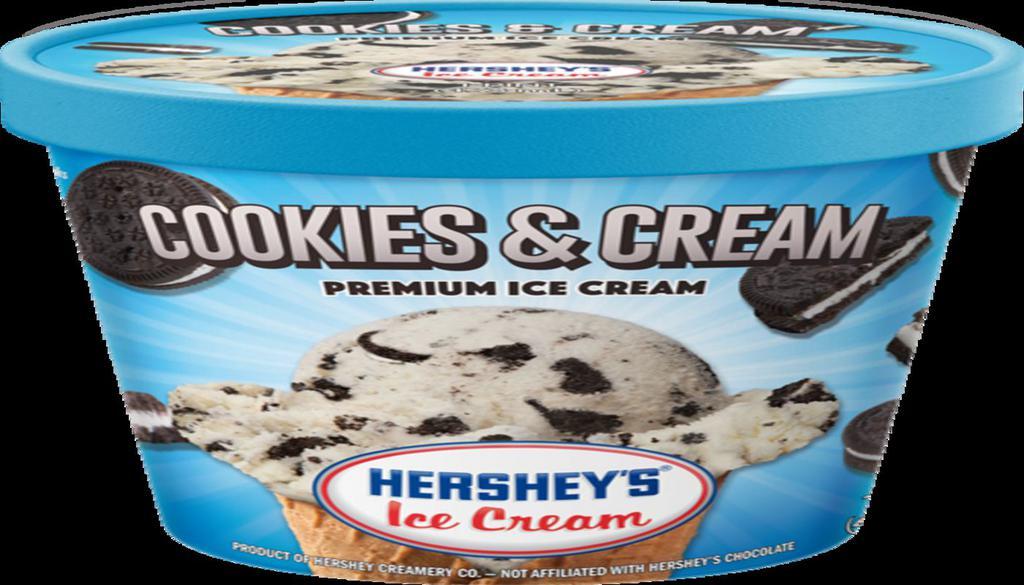 Hershey'S Cookies And Cream Ice Cream -1 Pint · Smooth and creamy vanilla ice cream loaded with tasty cookie chunks!