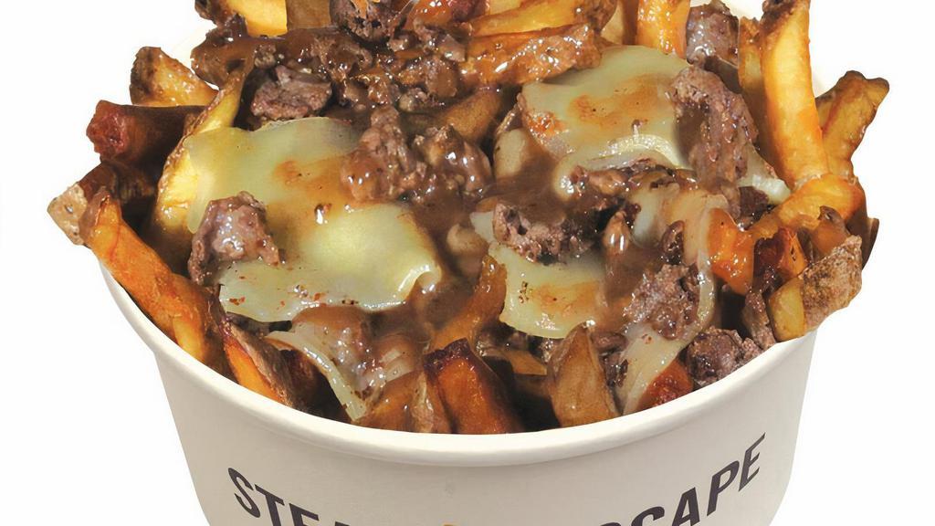 Homestyle Gravy Fries · Grilled steak, topped with provolone cheese and smothered in a homestyle gravy.