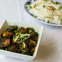 Alu Methi · Potatoes cooked with fenugreek and freshly ground spices.