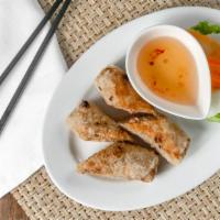 Crispy Spring Rolls – Chả Giò (2 Rolls) · Pork, vermicelli, and vegetables. Served with chili lime sauce.
