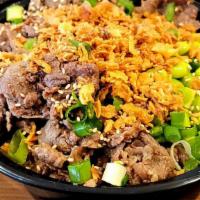 Korean Bbq Bowl · MOST POPULAR. Bulgogi, spicy pork, and glass noodles, choice of sauces, corn, purple cabbage...
