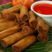 Lumpia Shanghai (Egg Roll) · 9 or 18 pcs. Mini pork egg roll filled with ground pork and vegetables. Filipino spring roll...