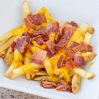 Bacon Cheese Fries · Natural-cut fries topped with jalapenos, sour cream, and warm Cheddar cheese sauce.