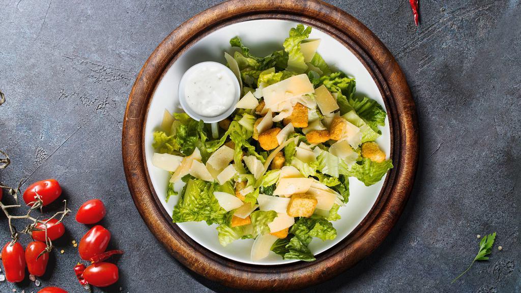 Caesar Who? · Romaine lettuce, house croutons, and parmesan cheese with Caesar dressing.