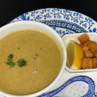 Lentil Soup · Traditional Mediterranean red lentil, slowly-cooked with carrots, onion and special spices, ...