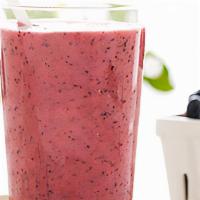 Berry Smoothie · Skim milk, banana, organic blueberries, organic strawberries, organic yogurt, almonds, pure ...