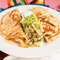 Quesadillas Rellenas · 2 Flour Quesadillas Filled With Choice of Meat, Beans, and Cheese. Served With Side Salad (L...