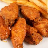 6Pc Wings & Fries · 6pc wings served with fries and your choice of ranch/blue cheese.