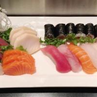 Sushi&Sashimi Combo · Chef's selection 5pcs of sushi, 12pcs Sashimi and one tuna roll