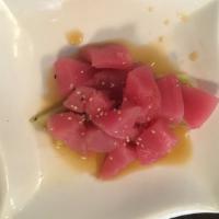 Tuna Tartar · Chopped fresh tuna topped with caviar and ponzu sauce.