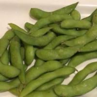 Edamame · Steamed young soybean pods.