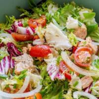 Tuna Salad · Tuna, sweetcorn, mayonnaise,red onions, olives, tomatoes and salad leaves.