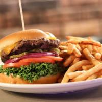 Cascade Burger · The classic with Cheddar cheese, lettuce, tomatoes, onions, pickles and our signature sauce....