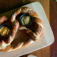 Soft Pretzel · Spicy jack Daniel's mustard, jalapeno cheese sauce.