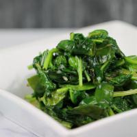 Spinaci Saltati · sautéed spinach with garlic and olive oil
