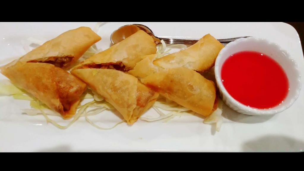 Crispy Egg Rolls (3) · Combination of chopped chicken, cabbage, carrots, white onion, celery, and bean thread noodle wrapped in egg roll wrappers. Served with homemade sweet and sour sauce.