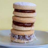 Alfajor Cookie Sandwich · filled with dulce de leche