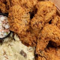 Pickle Brined Fried Chicken - 6 Pc · Six pieces of light and dark pickle brined fried chicken. Served with Granny's mashed potato...