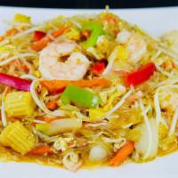 Pad Woon Sen Dinner · Sauteed clear noodle with your choice of meat, bean sprout, baby corn, bell pepper, carrot, ...
