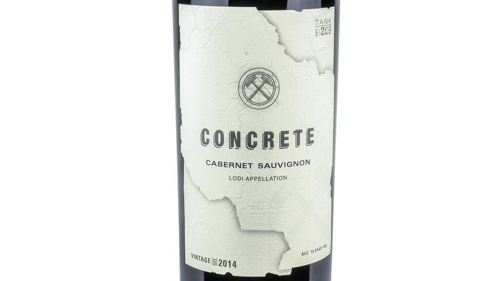 Concrete Cabernet Sauvignon · Opulent aromas of dark cherries, cassis, and cocoa. The palate is gorgeously lush and firm with explosive flavors of blackberry jam, currants, vanilla, and cedar. Bold yet graceful, with silky tannins and a velvety structure. Flourishes of sweet toast and caramel linger on the long, supple finish.
