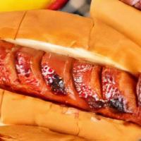 Grilled Hot Dogs · Two Beef Jumbo Hot Dogs On One Sub Roll. Served with one side of your choice.