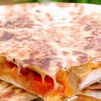 Chicken Fajita Quesadilla · Charcoal Chicken, cheese, red pepper,green pepper & onions in a flour tortilla, served with ...