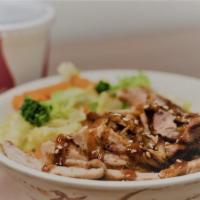 Chicken Bowl · Grilled chicken, steam veggie, rice and house teriyaki sauce
