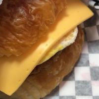 * Sausage, Cheese & Egg · Sausage,  cheese and egg croissant sandwich