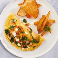 Gain Spain Omelet · Chopped peppers, mushroom & onions w tomato sauce