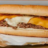 Philly Cheese Steak · 6 oz of Halal beef steak grilled with fresh peppers and onions topped with american cheese, ...
