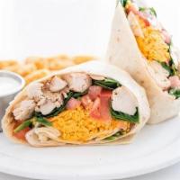 -Smoked Chicken Wrap- · Grilled chicken breast, in a flour tortilla with spring mix, avocado, smoked cheddar, tomato...