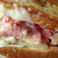 Turkey Pastrami Reuben · (Dallas Observers Favorite) This Gigantic Sub comes Packed with Our Hot Turkey Pastrami, Bar...