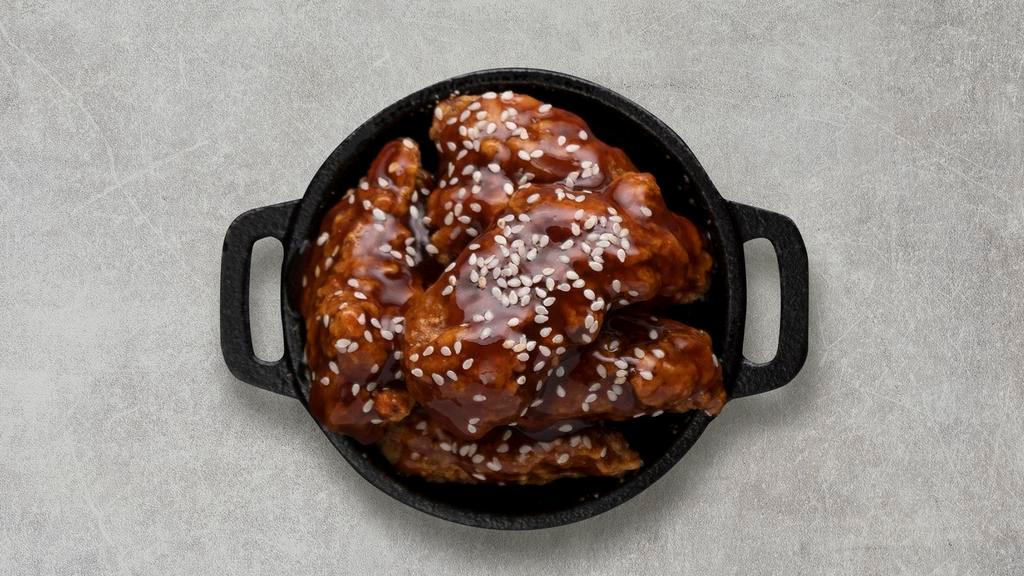 Teriyaki Boneless Wings · Served with celery or carrots, and blue cheese or ranch.